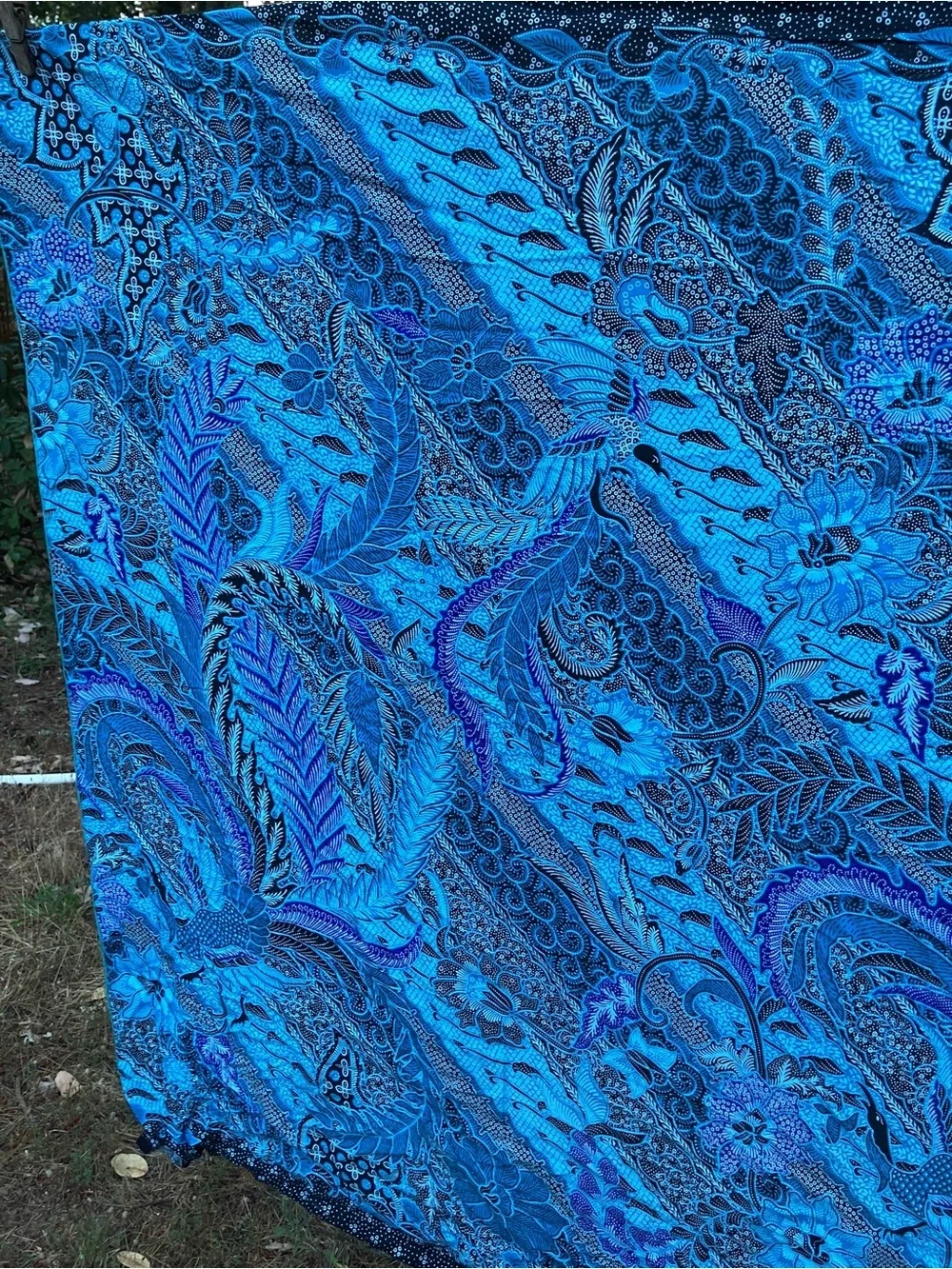 sarong  rayon tapestry wrap shirt large scarf blues black purple pareo